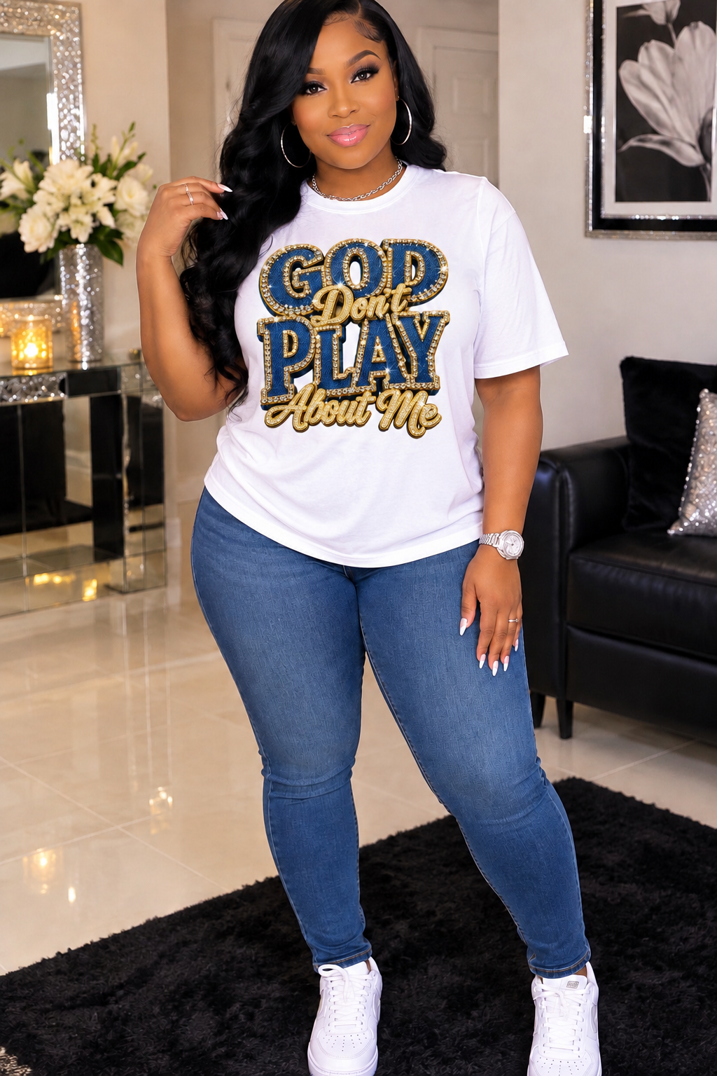 God Don't Play About Me (Denim Look)
