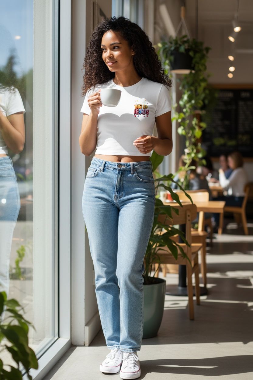 Big Up Jesus crop top