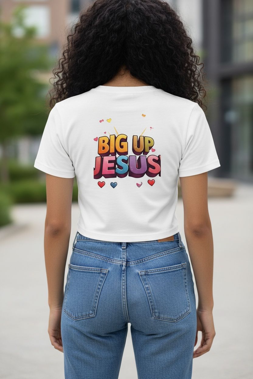 Big Up Jesus crop top